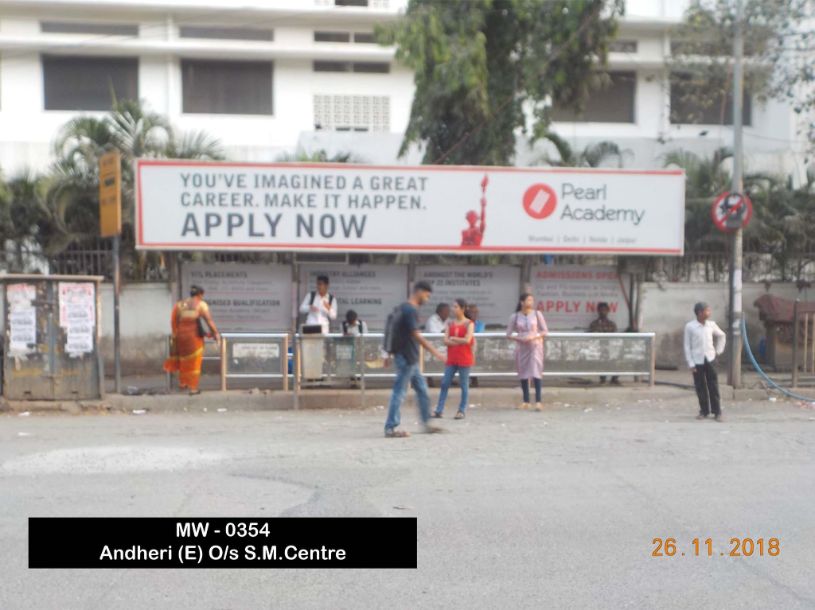 OOH Hoardings Agency in India, Bus Shelter Branding Company in Andheri East Bus Stop Mumbai